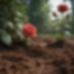 Rich soil composition for rose bushes