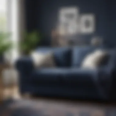 Elegant Texture for Navy Couch Elegant rug texture that enhances navy decor