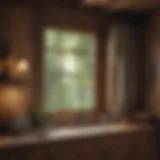 Cozy rustic window treatment featuring natural wood.