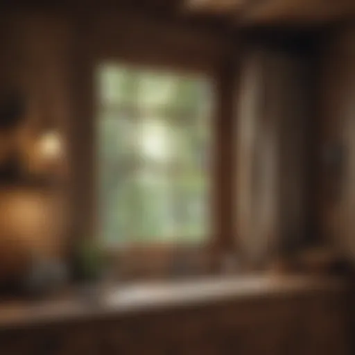 Cozy rustic window treatment featuring natural wood.