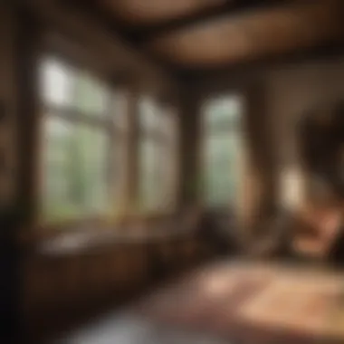 A Harmonious Rustic Interior A beautifully designed room showcasing rustic window treatments.