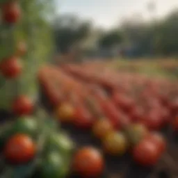 Vibrant tomato varieties in San Diego garden