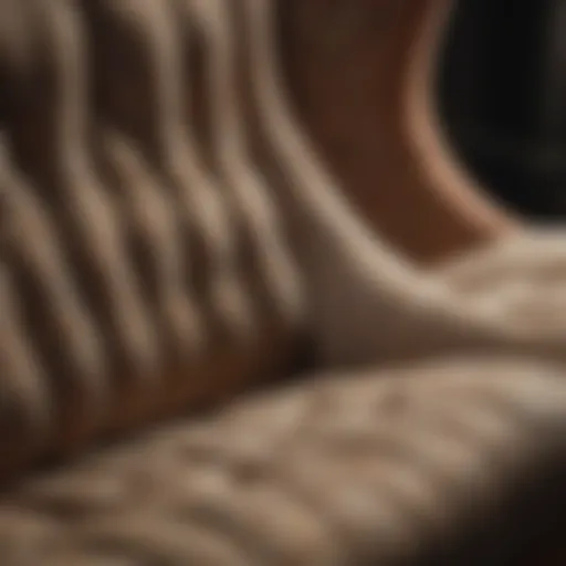 A close-up view of various upholstery fabrics showcasing textures and patterns.