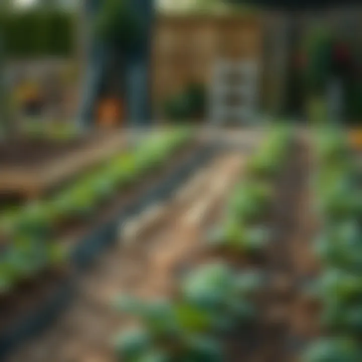 Illustration of a garden layout optimized for potato planting