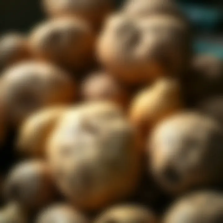 Close-up of high-quality seed potatoes demonstrating healthy characteristics