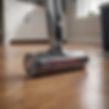 Close-up view of Shark cordless vacuum's advanced technology features