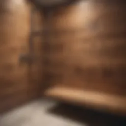 Elegant wooden shower bench enhancing bathroom decor