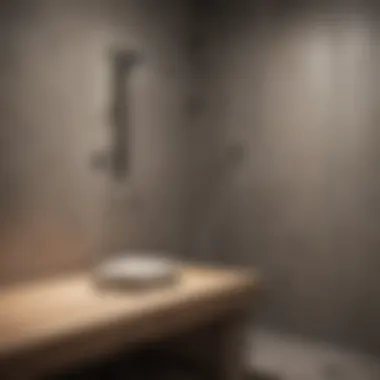 Luxurious spa-like bathroom with a decorative shower bench