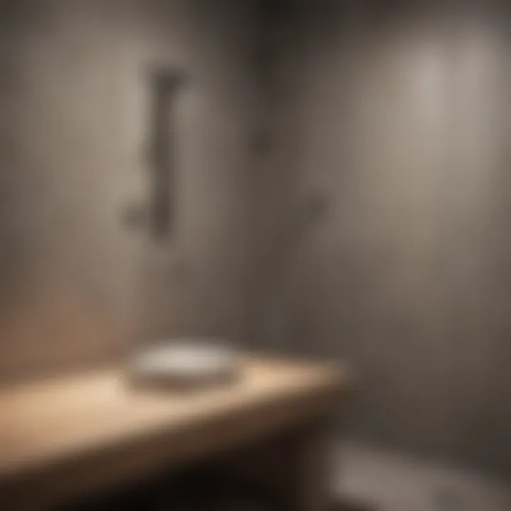 Luxurious spa-like bathroom with a decorative shower bench