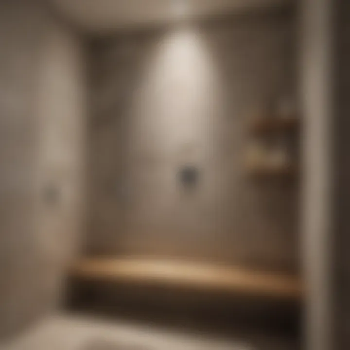 Modern stone shower bench in a contemporary shower
