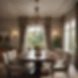Elegant dining room showcasing a well-sized table
