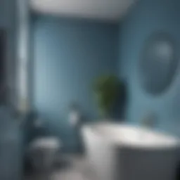 Calming blue bathroom walls