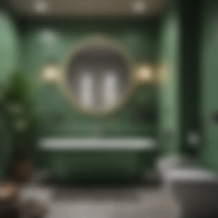 Elegant green bathroom decor