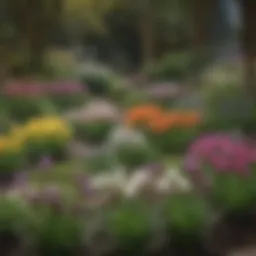 A vibrant display of various spring bulbs in full bloom