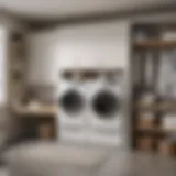 Well-organized laundry room with modern appliances and ample storage