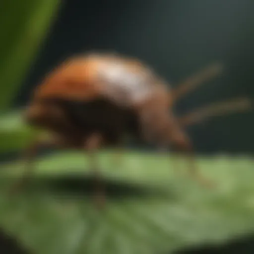 Close-up of a stink bug on a leaf