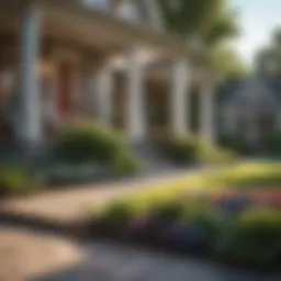 Welcoming front yard with vibrant landscaping