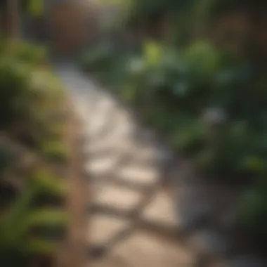 Clear pathway in a well-maintained yard