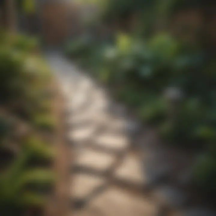 Clear pathway in a well-maintained yard