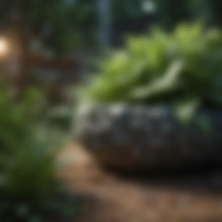 Natural repellent plants in a backyard