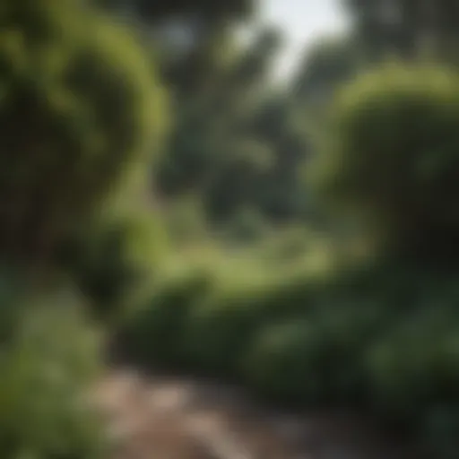Lush garden with dense shrubbery