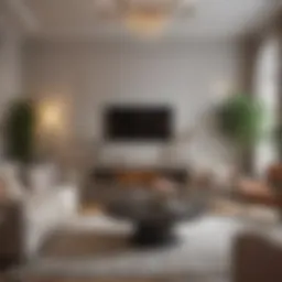 Elegant living room with modern furnishings and warm lighting