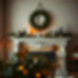 Elegant mantle adorned with seasonal decorations