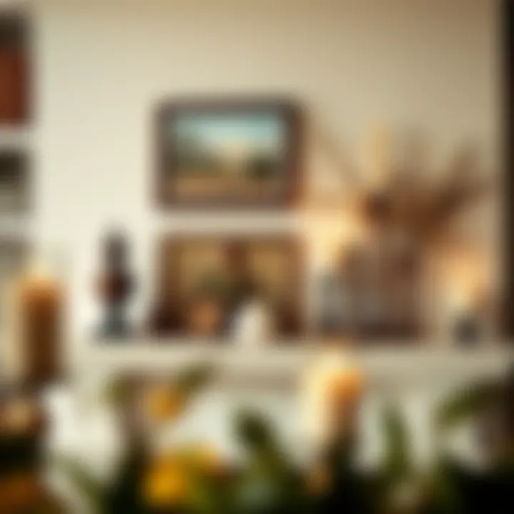 Traditional mantle with classic art pieces and candles