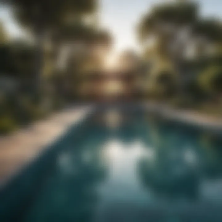 Various swimming pool shapes and styles in a diagram