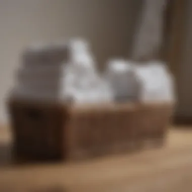 Towels neatly folded and arranged in a basket, ready for use