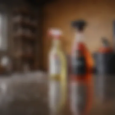 Cleaning Solutions for Oil Paint Removal Various cleaning solutions displayed for stain removal