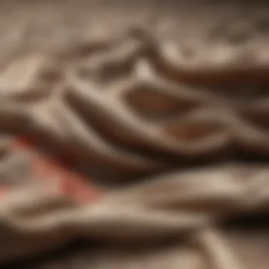 Different fabric types showing oil paint stains