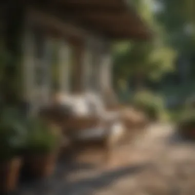 Outdoor setup with cottage furniture amidst nature