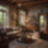 Rustic cottage living room with vintage furniture