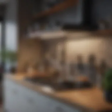 Aesthetic kitchen with neatly arranged utensils