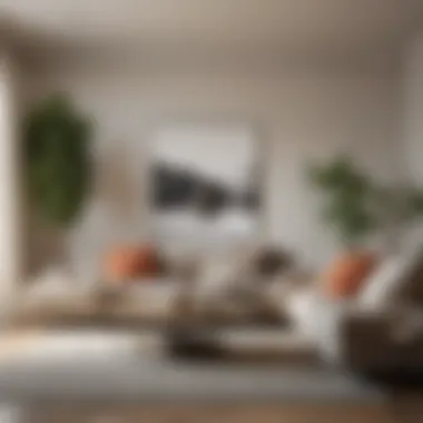 A Tranquil Living Space Serene living room with minimal furnishings and natural light