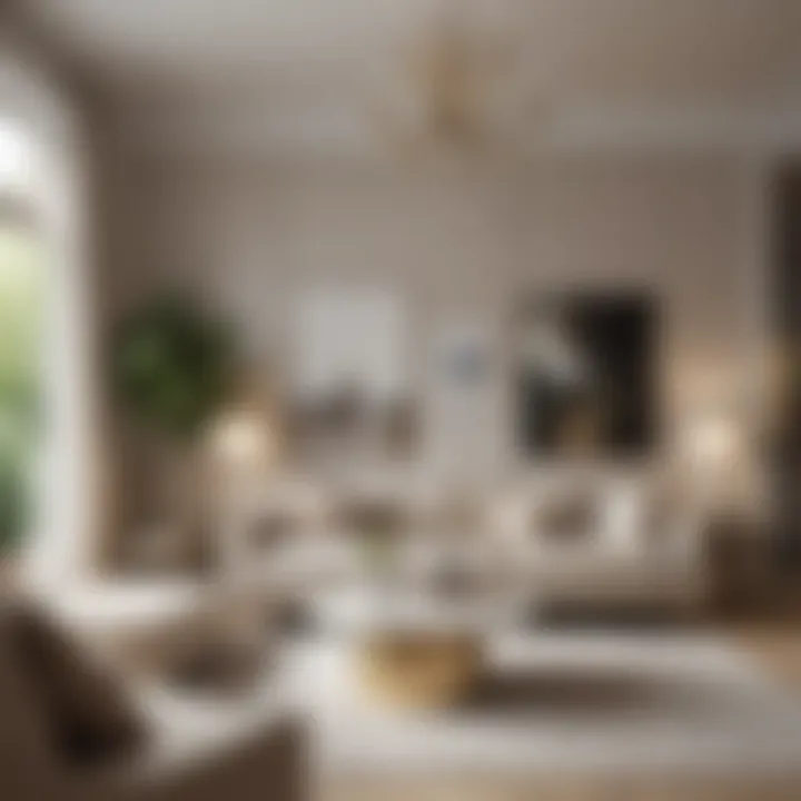 A serene living room painted in soft, neutral tones
