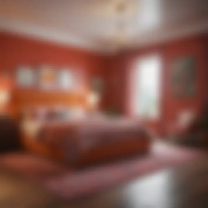 A vibrant bedroom showcasing the effects of color psychology