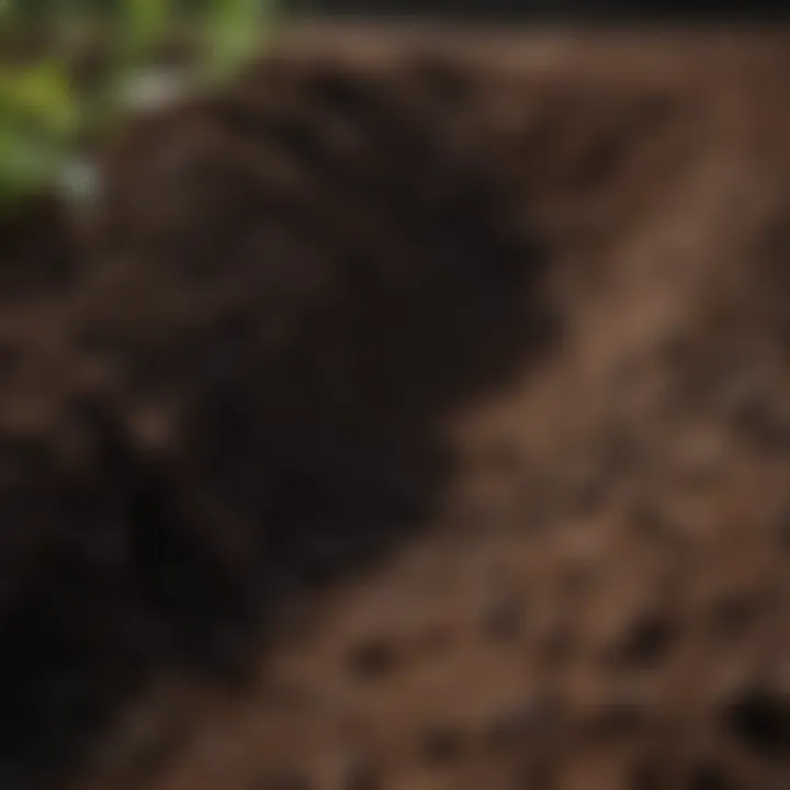 Close-up of rich, dark soil ready for seeding