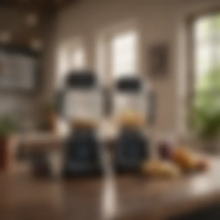 Comparison of different blender models on display