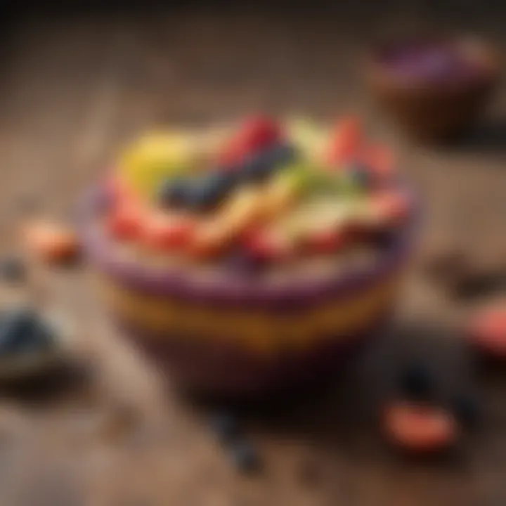 Vibrant acai bowl topped with fresh fruits and granola