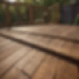 A beautifully constructed wooden deck showcasing various materials.