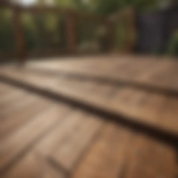 A beautifully constructed wooden deck showcasing various materials.