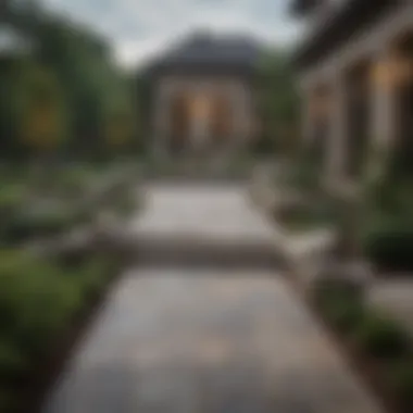 Elegant Hardscape and Softscape Integration Elegant outdoor space featuring hardscaping and softscaping