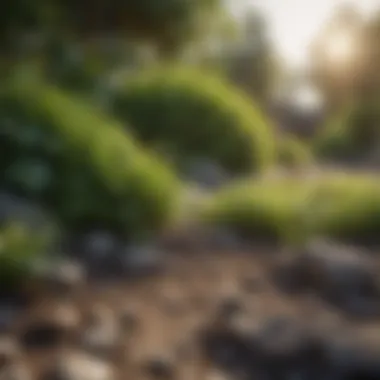 Close-up of sustainable landscaping materials
