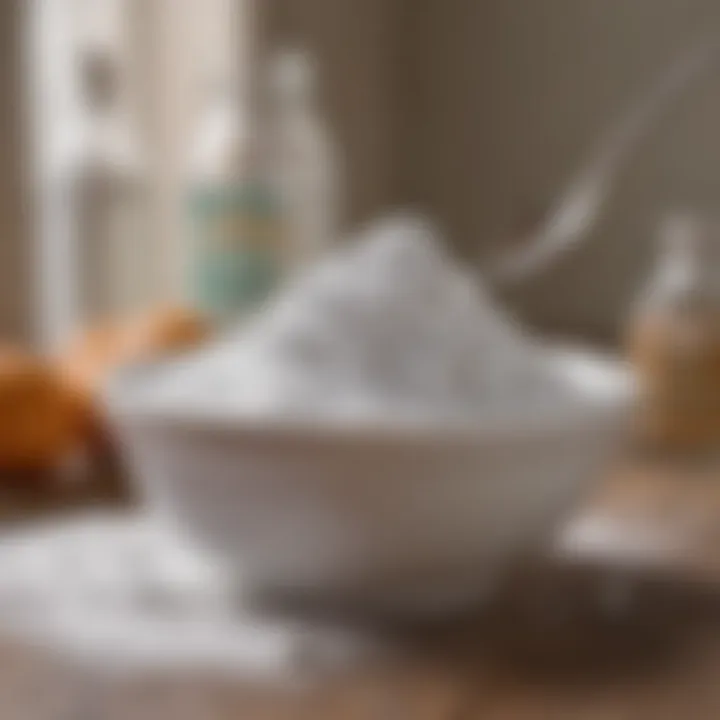 Baking soda in a bowl with a spoon