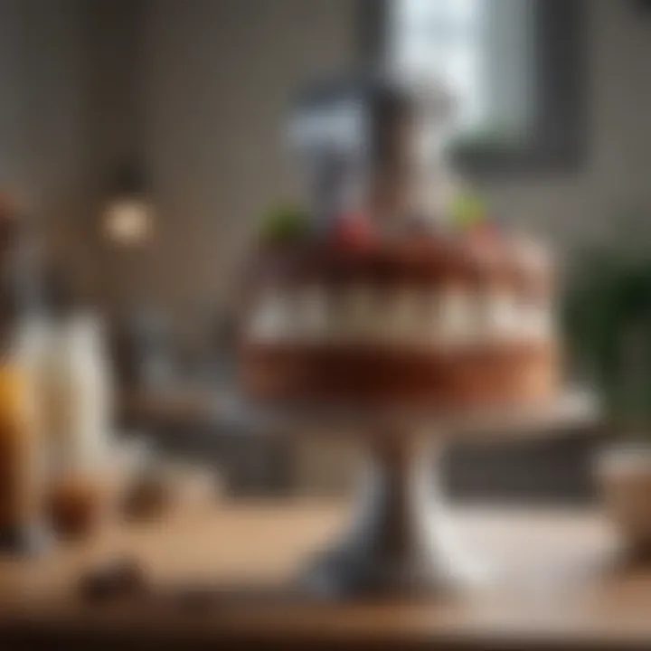A beautifully decorated cake made with the help of a stand mixer