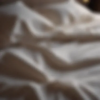 Different types of bed sheet materials displayed