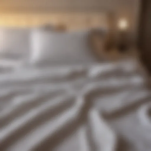 Clean bed sheets laid out on a bed