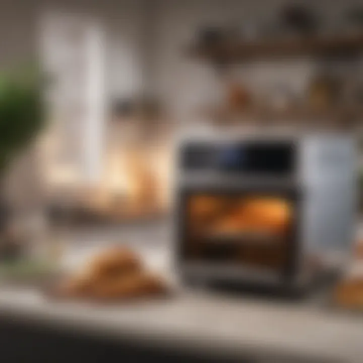 Versatile features of a folding air fryer oven displayed